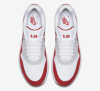 NIKE 耐克 AIR MAX 1 ULTRA 2.0 ‘WHITE/UNIVERSITY RED‘运动鞋