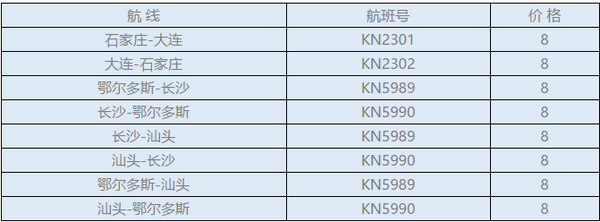 中国联航 国内机票单程含税