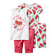 Carter's4件套女婴幼儿童装儿童睡衣全棉套装小猴子西瓜居家服