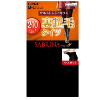 GUNZE SABRINA Warm+系列 240D加绒加厚打底袜 黑色