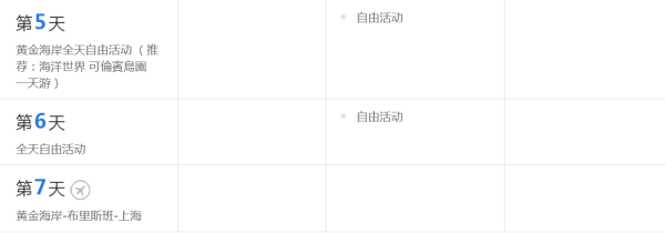 上海-澳大利亚 黄金海岸+布里斯班 7天半自助游