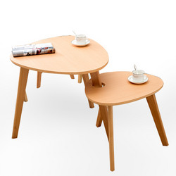 一米色彩 木质小圆桌组合茶几