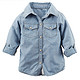 Carter's 235G414 1件式牛仔蓝长袖衬衫 女宝宝幼儿童装