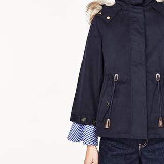 ZARA 05065040401 女士连帽派克外套