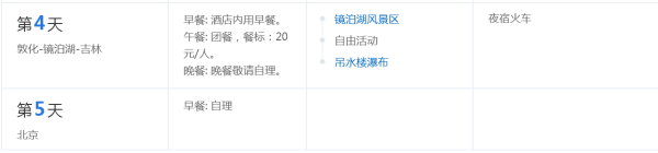 北京-吉林+长白山 5日2晚跟团游(往返硬卧火车)