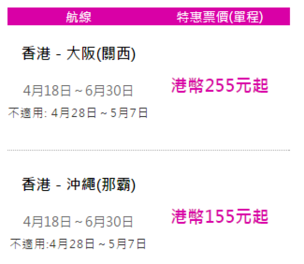 5周年促销第二波 上海/香港-日本大阪/东京 往返含税