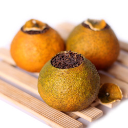 新会陈皮普洱茶二红柑6年宫廷普洱熟茶叶正宗柑普茶云南橘桔普茶