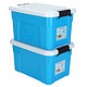 艾莱雅 塑料加固收纳百纳储物整理箱（小号) 23L*2个装 蓝色 Z1253*3