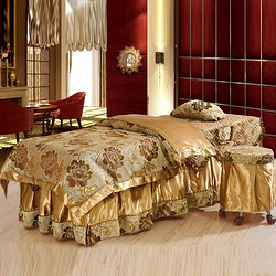 浪漫谷新款欧式亚麻提花美容床床罩四件套 按