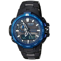 CASIO 卡西欧 PRW-6000SYT-1CR 男款太阳能电波登山腕表 52.1mm 黑色 黑色
