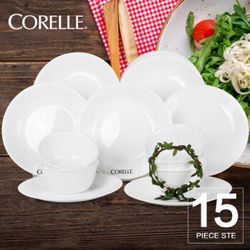 Corelle 康宁餐具 套装欧洲餐具套装组合 白色15件套