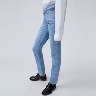 Acne Studios Blå Konst 系列 South Print 女士直筒牛仔裤 多尺码可选