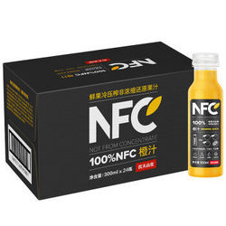 农夫山泉 100%NFC橙汁 300ml*24瓶*2件