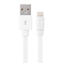 黄刀苹果MFI认证 iPhone6S/6S plus/6/6plus/5S手机usb数据线 白色扁线1米 YK84 ipad air 2 mini Lightning