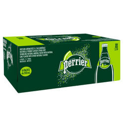 perrier 巴黎水 天然气泡矿泉水 青柠味 330ml*24瓶  *2件 +凑单品