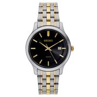 SEIKO 精工 BRACELET系列 SUR183 男士时装腕表 41mm 灰色 间金色 间金不锈钢