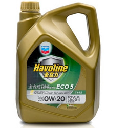 Chevron 雪佛龙 金富力 ECO 5 SN 0W-20 全合成机油 4L