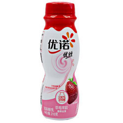 优诺 优丝 草莓果粒/石榴酸奶  210g*24瓶