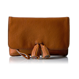 FOSSIL Amelia 真皮流苏手拿包SL7411231 Tan