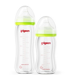 PIGEON 贝亲 自然实感 AA70+AA72 宽口径玻璃奶瓶套装