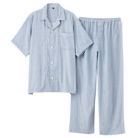 無印良品  無印良品 MUJI 66SB221 男士双层纱织睡衣套装