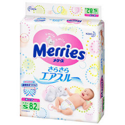 Merries 妙而舒婴儿纸尿裤 小号S82片，3包