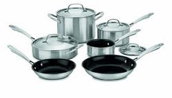 Cuisinart GGT-10 不锈钢复合锅体 不粘锅10件套