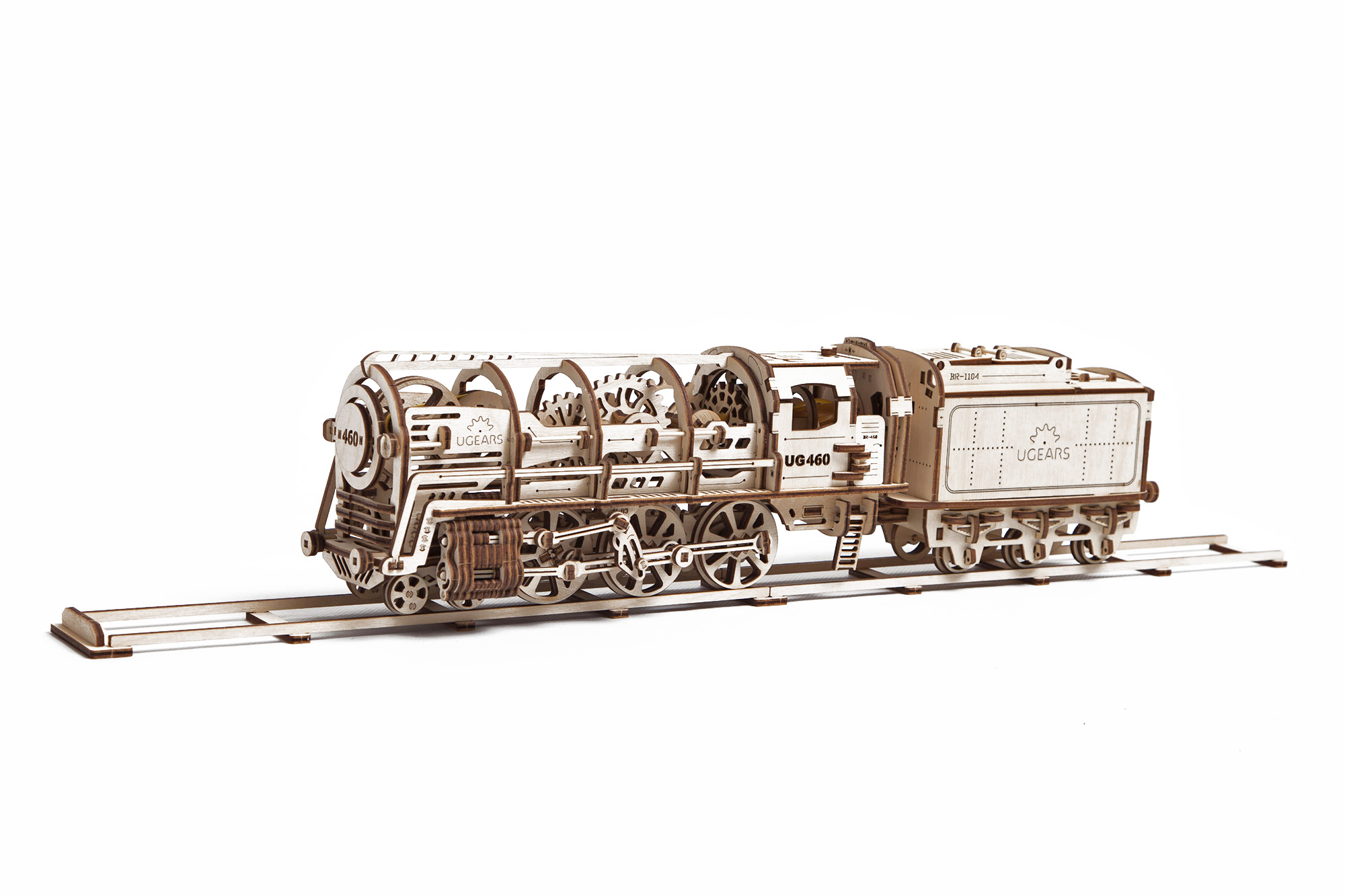 ugears蒸汽机车木质机械传动模型