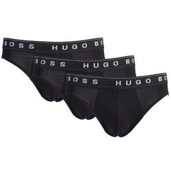 HUGO BOSS  雨果博斯 男士黑色全棉灰色logo三角内裤三件套 50236731 001 S