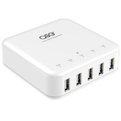 QIC DHA-5U 5口USB插座 多口手机平板充电器 5V7.8A电源适配器 充电器/插头 适用于苹果小米三星等