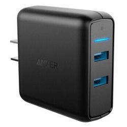 Anker 39W 高通QC3.0 2口快速充电器/USB充电器/多口充电器/充电头 适用于苹果安卓手机平板 黑色