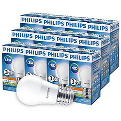 Philips 飞利浦 LED灯泡 3W E27 3000K 暖白色 12支装（新老包装随机发）