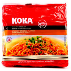 【京东超市】新加坡 KOKA 可口 方便面 原味干捞快熟面 85g五连包