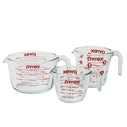 prime 会员凑单，新低：Pyrex 玻璃测量杯 三件套 *62.86件