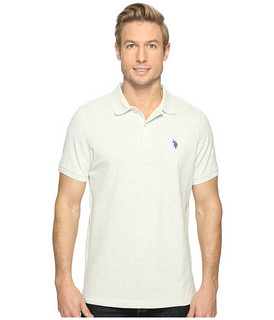 U.S. POLO ASSN. 美国马球协会 Solid Cotton Pique Polo with Small Pony 男士POLO衫