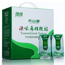 维维 天山雪 源味 巴氏杀菌 常温希腊风味酸奶 200g*16 礼盒装