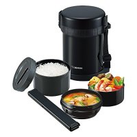 中亚Prime会员：ZOJIRUSHI 象印 保温便当盒 三层不锈钢午餐组合 黑色 SL-GH18-BA *2件