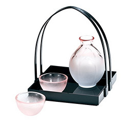 HIROTA GLASS 廣田硝子 HO-3000 手工玻璃酒器提篮套装 樱花色