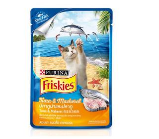 Friskies 喜跃 成猫吞拿鱼及鲭鱼软包罐头 80g