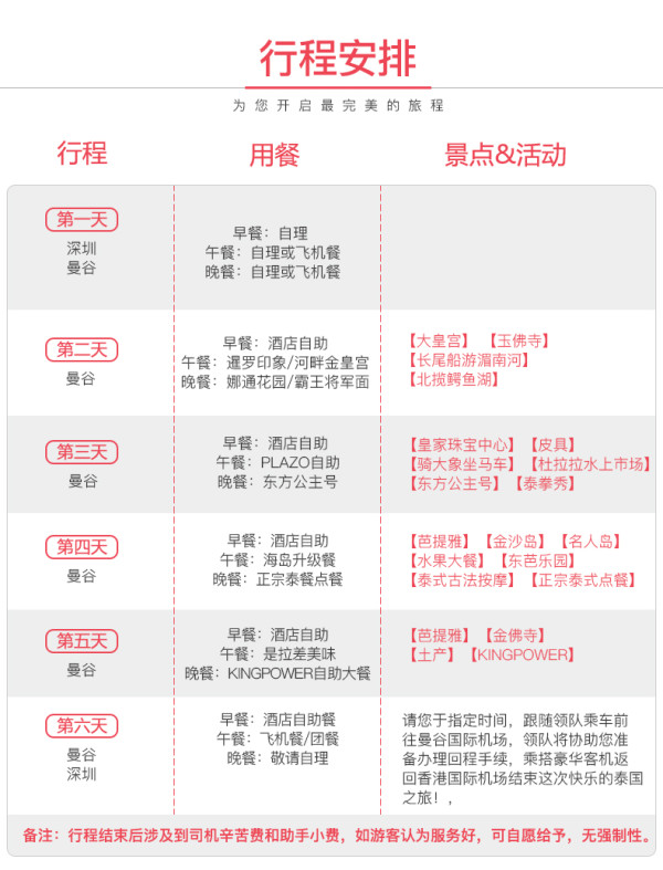 泰国曼谷芭堤雅6天5晚跟团游