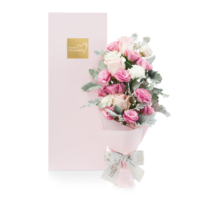 Roseonly 妈妈我爱您 鲜花花束 马卡龙粉