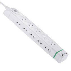 Schneider Electric 施耐德 简意 11位防浪涌带USB充电口接线板 1.8米线 P10U-CN