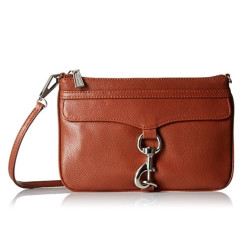 Rebecca Minkoff Skinny Mac 女士牛皮斜挎包 棕色