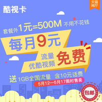 CHINA TELECOM 中国电信 酷视卡 优酷视频定向流量卡