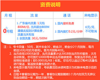 广东电信 流量日租卡 1元/800MB