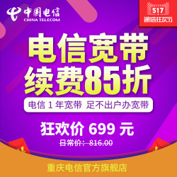 重庆电信 100Mbps宽带 12个月