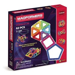 Magformers 麦格弗 磁力片 基础套组62片装（赠亚马逊订制GUND熊）