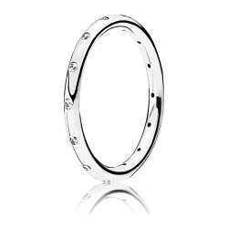 PANDORA 女士水滴银质锆石戒指 925银 190945CZ