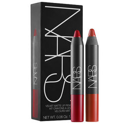 NARS 丝绒哑光唇膏笔套装1.8g*2支 豆沙色/偏冷调正红 