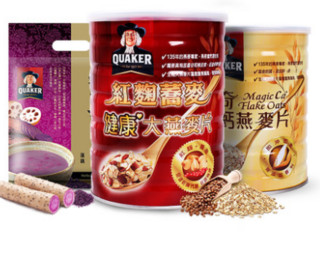 QUAKER 桂格 红曲荞麦 700g+谷珍紫米山药 336g+高钙燕麦 700g